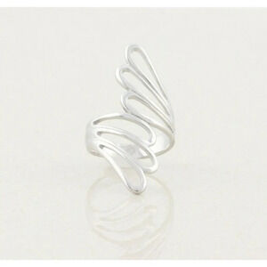 Sterling Silver Fan Ring Long Finger Ring size 8 1/4